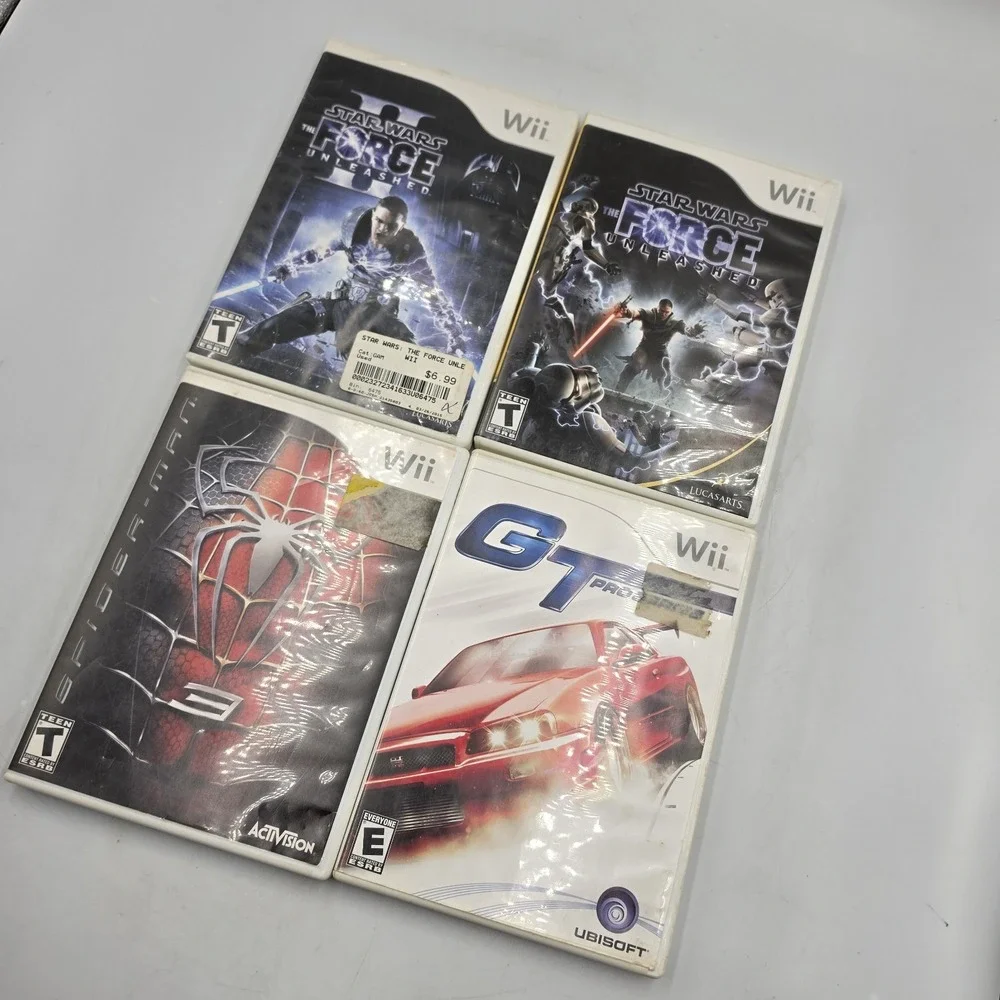 Nintendo Wii 4 Games Star Wars The Force 1 & 2 Gt Pro Series Spiderman 3 Complet